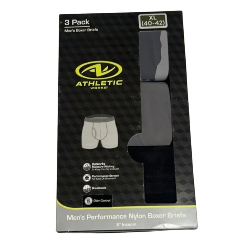 Athletic Works Boxer Briefs and Socks Black and Gray Moisture Wicking - Picture 1 of 1